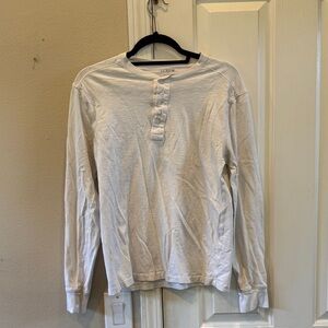 J. Crew Off-White Long Sleeve Henley -medium